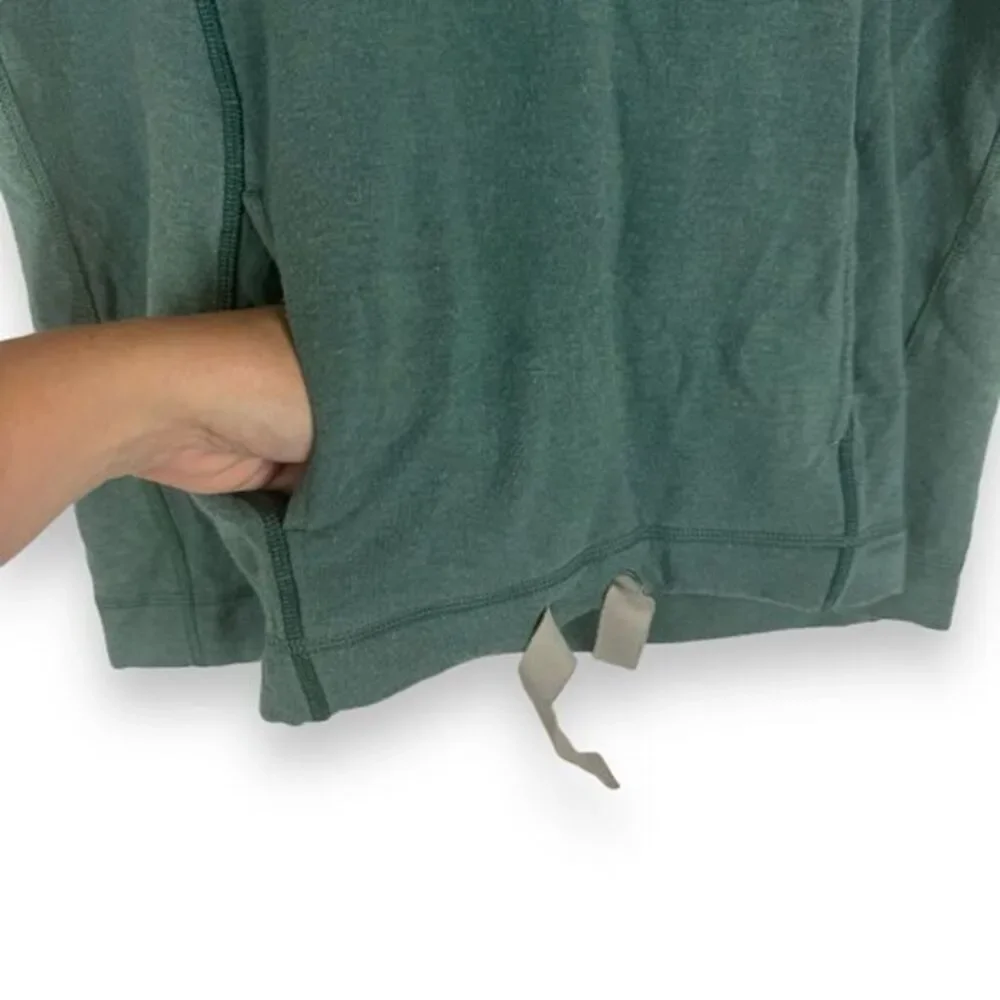 Lululemon Short‎ Sleeve Serenity Hoodie Top Forest Green Womens Size Lounge Gym
